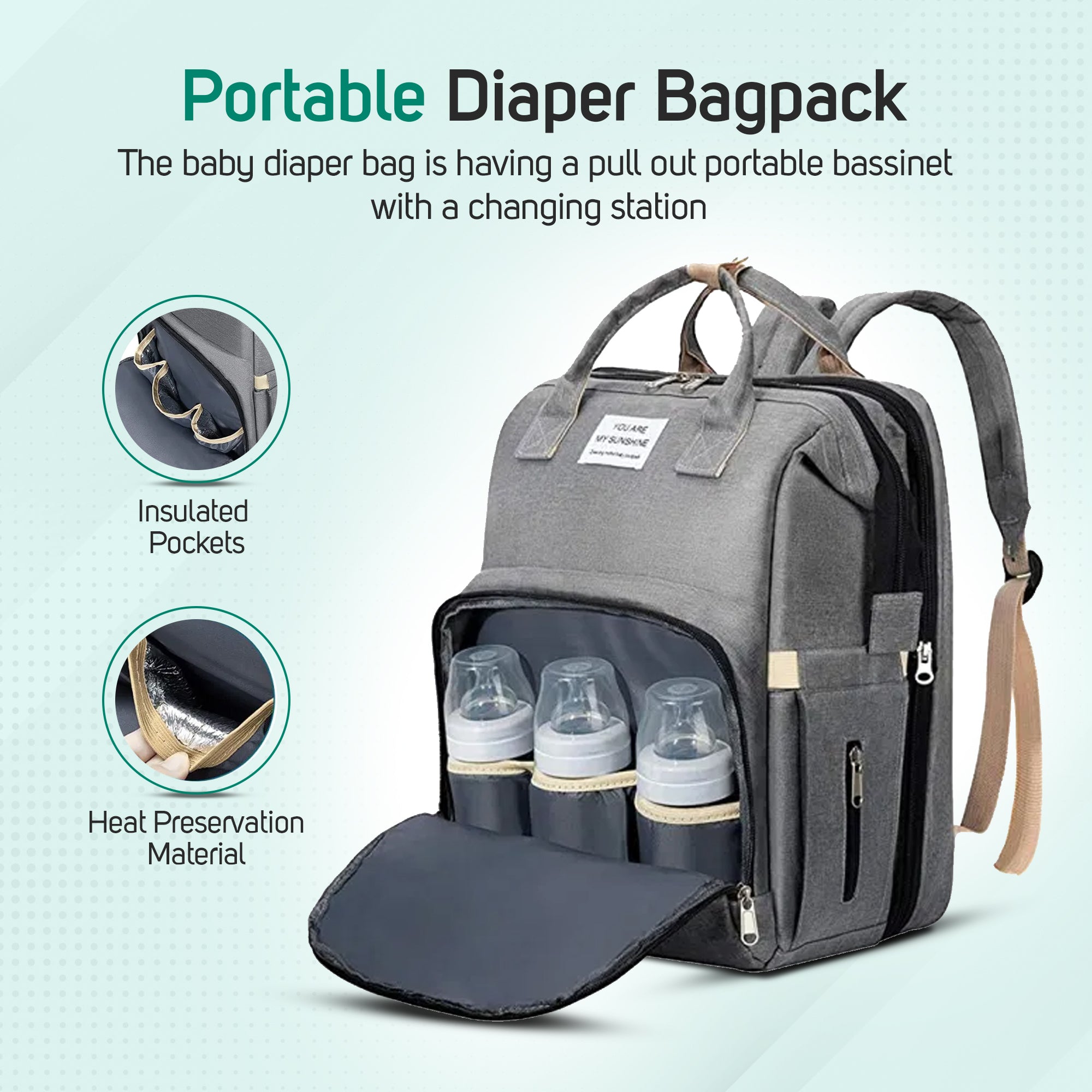 Baby Fusion On-the-Go Stylish Diaper Backpack