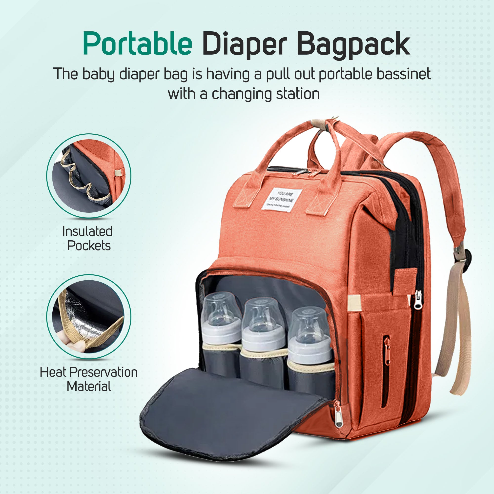 Baby Fusion On-the-Go Stylish Diaper Backpack