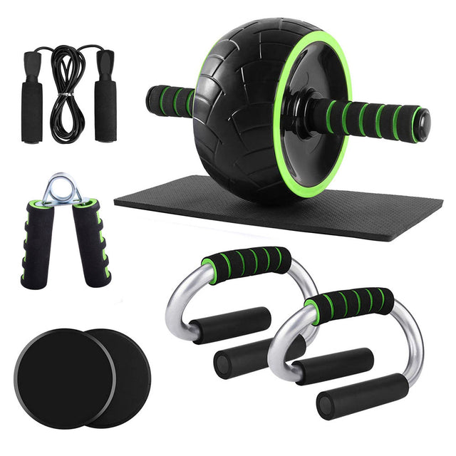 Home Fitness Set with Ab Roller & Push-Up Bars