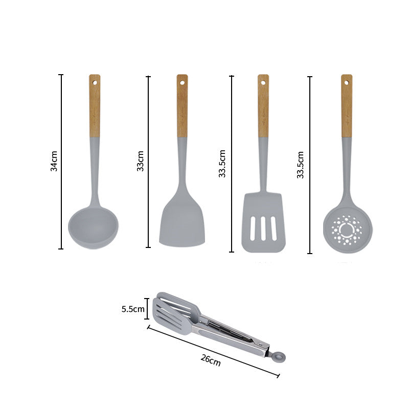 Household Heat-Resistant Silicone Kitchen Utensils Set