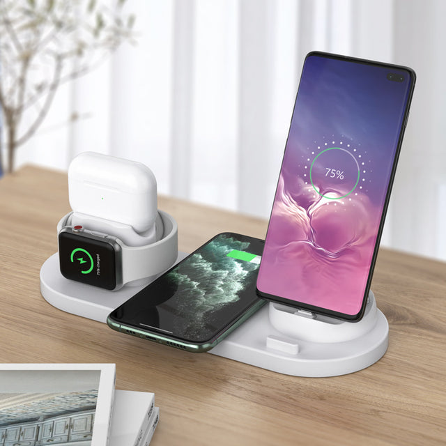 6-in-1 Wireless Charging Stand with USB Hub
