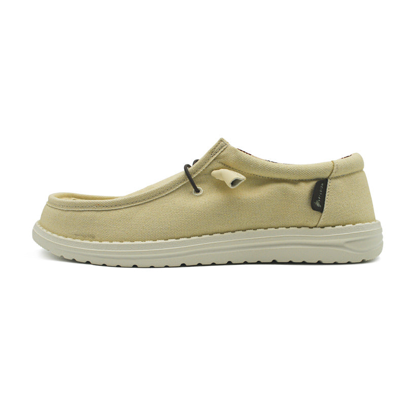 LP Fusion Terra Series Shoes - Lightweight, Breathable Microfiber & Canvas Casual Slip-On Shoes with Arch Support, Non-Slip Sole, and Elastic Laces - Ideal for Travel and Everyday Comfort