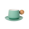 LP Fusion Ceramic Cup & Saucer Set with Wooden Handle