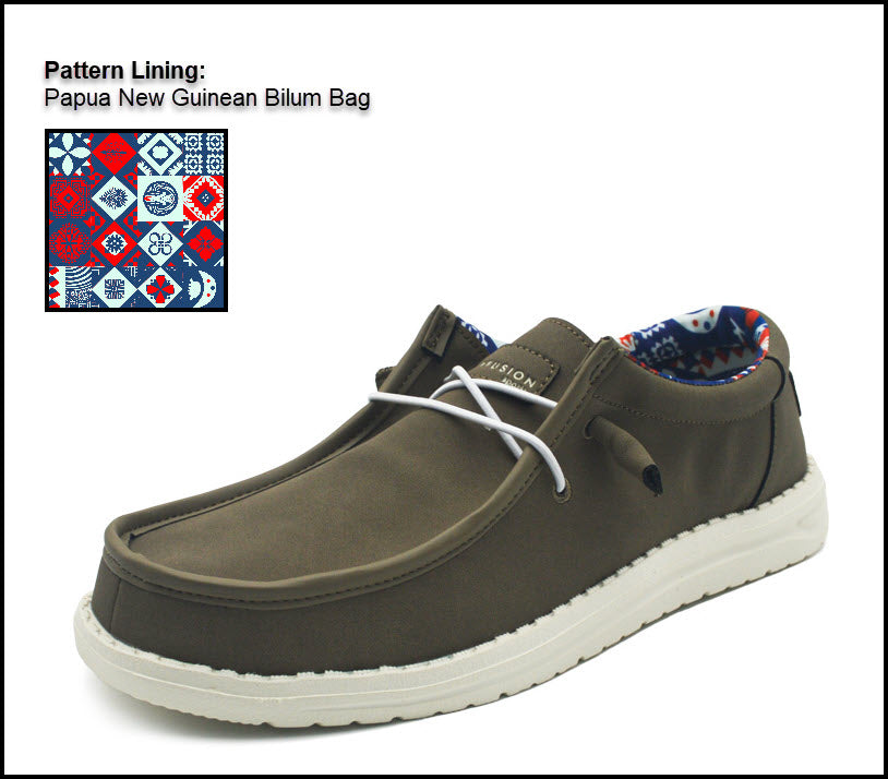 LP Fusion Terra Series Shoes - Lightweight, Breathable Microfiber & Canvas Casual Slip-On Shoes with Arch Support, Non-Slip Sole, and Elastic Laces - Ideal for Travel and Everyday Comfort