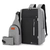 LP Fusion 3-in-1 Travel & Business & School Backpack Set with Sling Bag & Pouch and USB Charging Port